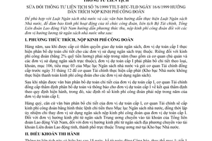 Thông tư liên tịch 126/2003/TTLT-BTC-TLĐ sửa đổi TTLT 76/1999/TTLT-BTC-TLĐ hướng dẫn trích nộp kinh phí công đoàn