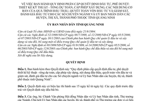Quyết định 4710/2003/QĐ-UB Quy định phân cấp quyết định đầu tư, phê duyệt
