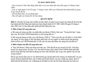 Quyết định 171/2003/QĐ-UB Quy định về quản lý quy hoạch xây dựng đô thị trên địa bàn thành phố Đà Nẵng sửa đổi Quyết định 65/2003/QĐ-UB UBND