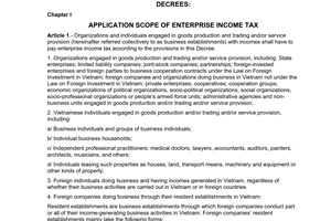 Decree No. 164/2003/ND-CP of December 22, 2003, detailing the implementation of the Law on enterprise Income Tax
