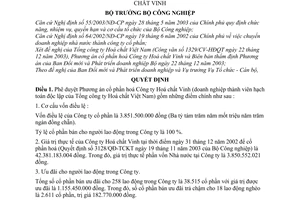 Quyết định 230/2003/QĐ-BCN chuyển Công ty Hoá chất Vinh thành Công ty cổ phần Hoá chất Vinh