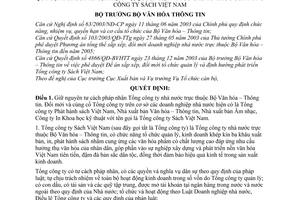 Quyết định 65/2003/QĐ-BVHTT chức năng, nhiệm vụ, quyền hạn cơ cấu tổ chức Tổng công ty sách Việt Nam