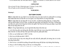 Nghị định 169/2003/NĐ-CP an toàn điện