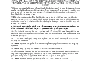 Chỉ thị 30/2003/CT-UB giải quyết vấn đề nhà, đất khu vực qui hoạch chi tiết quản lý thực hiện qui hoạch chi tiết Hồ Chí Minh