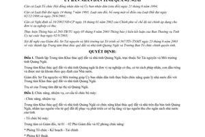 Quyết định 254/2003/QĐ-UBND thành lập Trung tâm khai thác quỹ đất và nhà Quảng Ngãi