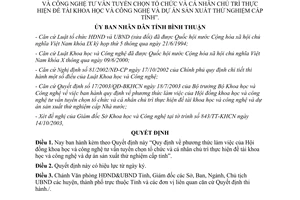 Quyết định 88/2003/QĐ-UBBT Hội đồng khoa học công nghệ tuyển chọn đề tài khoa học Bình Thuận