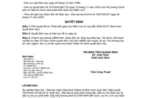Quyết định 73/2003/QĐ-UB Phát triển Giáo dục Mầm non đến 2010 Quảng Bình