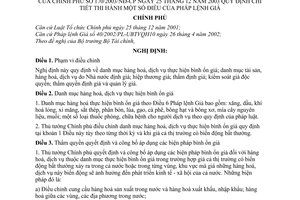 Nghị định 170/2003/NĐ-CP hướng dẫn Pháp lệnh Giá