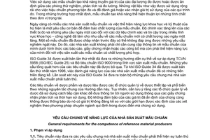 Tiêu chuẩn Việt Nam TCVN 7366:2003 (ISO GUIDE 34 : 2000) về Yêu cầu chung về năng lực của nhà sản xuất mẫu chuẩn do Bộ Khoa học và Công nghệ ban hành