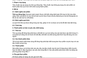 Tiêu chuẩn Việt Nam TCVN 6389:2003 (CODEX STAN 90 - 1995) về thịt cua đóng hộp do Bộ Khoa học và Công nghệ ban hành