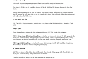 Tiêu chuẩn Việt Nam TCVN 7311:2003 (ISO 9008:1991) về Chai thuỷ tinh - Độ thẳng đứng - Phương pháp thử do Bộ Khoa học và Công nghệ ban hành