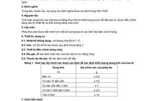Tiêu chuẩn Việt Nam TCVN 7309:2003 (ISO 8106 : 1985) về Bao bì bằng thuỷ tinh - Xác định dung tích bằng phương pháp khối lượng - Phương pháp thử do Bộ Khoa học và Công nghệ ban hành