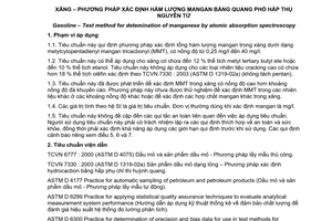 Tiêu chuẩn Việt Nam TCVN 7331:2003 (ASTM D 3831 – 01) về Xăng - Phương pháp xác định hàm lượng mangan bằng quang phổ hấp thụ nguyên tử do Bộ Khoa học và Công nghệ ban hành
