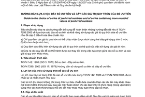 Tiêu chuẩn quốc gia TCVN 7298:2003 (ISO 497: 1973) về Hướng dẫn lựa chọn dãy số ưu tiên và dãy các giá trị quy tròn của số ưu tiên