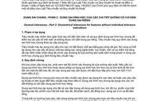 Tiêu chuẩn quốc gia TCVN 7294-2:2003 (ISO 2768 - 2 : 1989) về Dung sai chung - Phần 2: Dung sai hình học của các chi tiết không có chỉ dẫn dung sai riêng