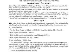 Quyết định 235/2003/QĐ-BCN chuyển Nhà máy Bao bì Vinapac thuộc Công ty Nhựa Thiếu niên Tiền phong thành Công ty cổ phần Vinapac