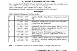 Quyết định 34/2003/QĐ-BKHCN huỷ bỏ Tiêu chuẩn Việt Nam