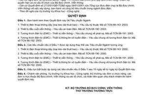 Quyết định 195/2003/QĐ-BBCVT tiêu chuẩn ngành TCN 68-143: 2003 TCN 68-190: 2003 TCN 68-191: 2003 TCN 68-192: 2003