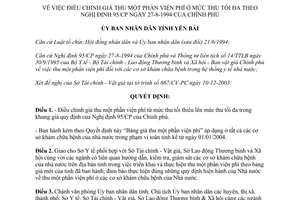 Quyết định 396/QĐ-UBND năm 2003 điều chỉnh giá thu phần viện phí tỉnh Yên Bái