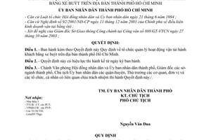 Quyết định 321/2003/QĐ-UB tổ chức quản lý hoạt động vận tải hành khách bằng xe buýt trên địa bàn thành phố Hồ Chí Minh
