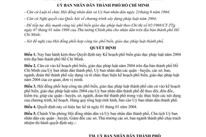 Quyết định 329/2003/QĐ-UB công tác phổ biến giáo dục pháp luật năm 2004 tp HCM
