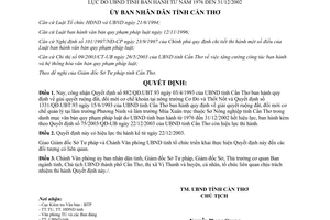 Quyết định 76/2003/QĐ-UB sửa đổi bổ sung 75/2003/QĐ-UB Cần Thơ ban hành văn bản còn hết hiệu lực