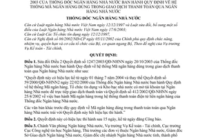 Quyết định 1677/2003/QĐ-NHNN sửa đổi quyết định 1247/2003/QĐ-NHNN hệ thống mã ngân hàng dùng trong giao dịch thanh toán qua ngân hàng Nhà nước