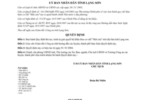 Quyết định 42/2003/QĐ-UB thủ tục trình tự giải quyết hộ khẩu theo cơ chế Một cửa Lạng Sơn