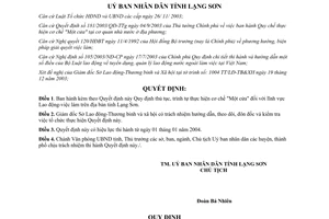 Quyết định 43/2003/QĐ-UB thủ tục trình tự thực hiện cơ chế Một cửa lĩnh vực Lao động việc làm Lạng Sơn