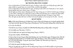 Quyết định 249/2003/QĐ-BCN chuyển Công ty Phát triển Khoáng sản 4 thành Công ty cổ phần