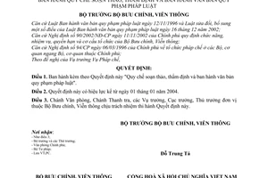 Quyết định 1175/2003/QĐ-BBCVT Quy chế soạn thảo, thẩm định ban hành văn bản pháp luật