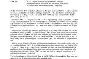 Công văn 06 TC/TCT  xác nhận hoàn thuế GTGT cho nhà thầu chính thực hiện dự án ODA