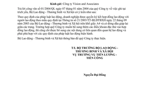 Công văn 155/LĐTBXH-LĐVL  áp dụng mẫu hợp đồng lao động