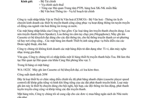 Công văn  15/CEMCO  xác nhận hàng nhập khẩu chuyên ngành