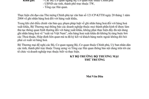 Công văn 0396/TM-XNK  ghi nhãn  hàng xuất khẩu