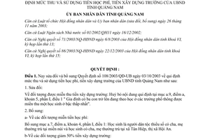 Quyết định 09/2004/QĐ-UB sửa đổi mức thu sử dụng tiền học phí tiền xây dựng trường Quảng Nam