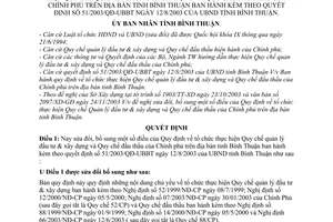 Quyết định 05/2004/QĐ-UBBT sửa đổi điều của Quy định tổ chức thực hiện Quy chế quản lý đầu tư và xây dựng và đấu thầu của Chính phủ tỉnh Bình Thuận