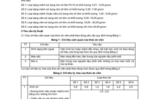Tiêu chuẩn ngành 28 TCN 102:2004 về thức ăn hỗn hợp dạng viên cho tôm sú do Bộ Thuỷ sản ban hành
