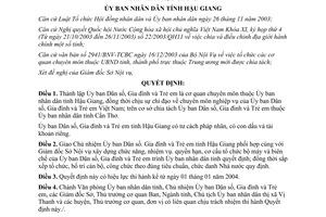 Quyết định 19/2004/QĐ-UB thành lập ủy ban dân số gia đình trẻ em ủy ban nhân dân Hậu Giang