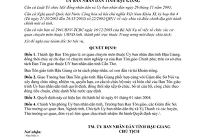 Quyết định 18/2004/QĐ-UB thành lập ban tôn giáo ủy ban nhân dân Hậu Giang