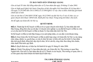 Quyết định 03/2004/QĐ-UB thành lập sở kế hoạch đầu tư thuộc ủy ban nhân dân Hậu Giang