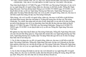 Chỉ thị 01/2004/CT-NHNN chấn chỉnh xử lý nợ vay ngân hàng người trồng chăm sóc thu mua chế biến cà phê tổ chức tín dụng