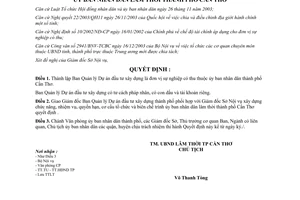 Quyết định 26/2004/QĐ-UB UBND lâm thời Cần Thơ thành lập Ban Quản lý dự án đầu tư xây dựng