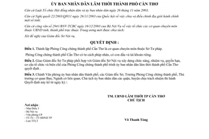 Quyết định 03/2004/QĐ-UB thành lập Phòng Công chứng Sở Tư pháp Cần Thơ