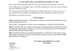 Quyết định 07/2004/QĐ-UB thành lập Sở Lao động Thương binh và Xã hội Cần Thơ