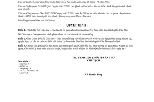 Quyết định 14/2004/QĐ-UB thành lập Sở Giáo dục - Đào tạo Cần Thơ