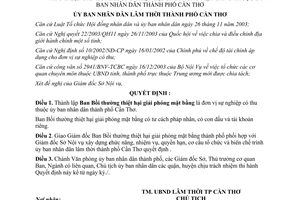 Quyết định 28/2004/QĐ-UB thành lập Ban Bồi thường giải phóng mặt bằng Cần Thơ