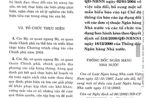Quyết định 07/2004/QĐ-NHNN chế độ thông tin báo cáo áp dụng đơn vị thuộc Ngân hàng Nhà nước tổ chức tín dụng sửa đổi 516/2000/QĐ-NHNN1