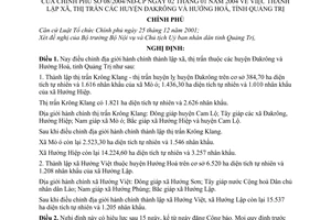 Nghị định 08/2004/NĐ-CP thành lập xã, thị trấn huyện Đakrông Hướng Hoá, tỉnh Quảng Trị