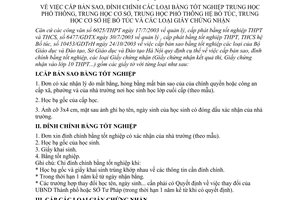 Quy định 16/2004/QĐ-SGDĐT cấp bản sao, đính chính các loại bằng tốt nghiệp Trung học